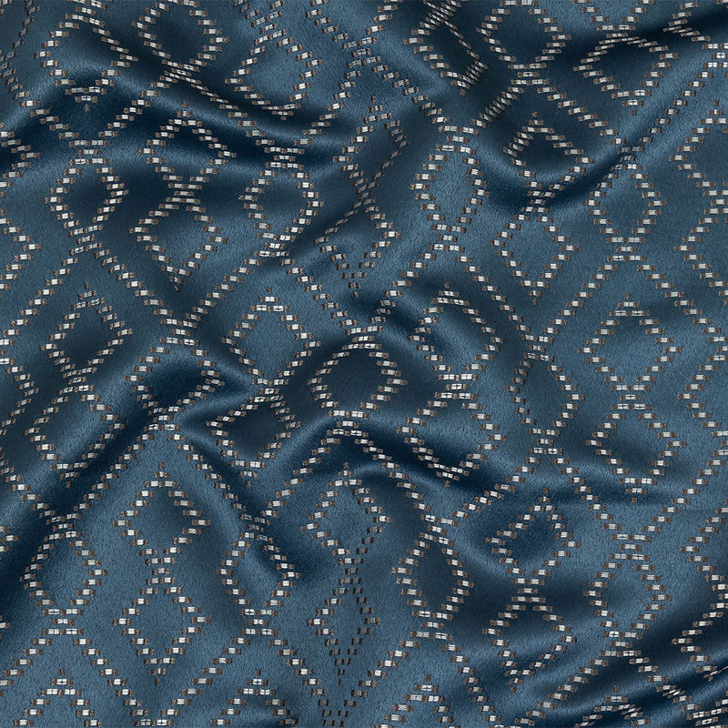 Recycled Polyester Jacquard - Danube Geometric Diamonds - British Imported