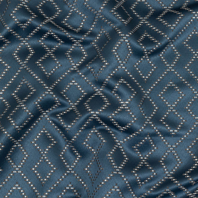 Recycled Polyester Jacquard - Danube Geometric Diamonds - British Imported
