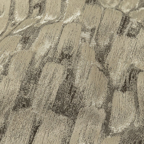 Recycled Polyester Jacquard - Champagne Abstract Brushstrokes - British Imported
