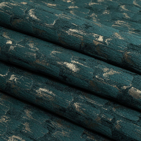 Recycled Polyester Jacquard - Peacock Abstract Brushstrokes - British Imported
