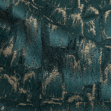 Recycled Polyester Jacquard - Peacock Abstract Brushstrokes - British Imported