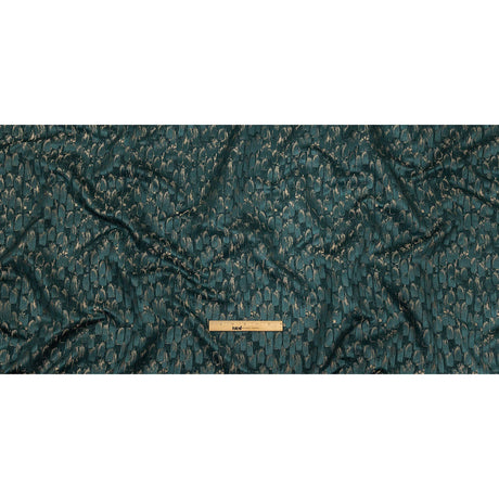 Recycled Polyester Jacquard - Peacock Abstract Brushstrokes - British Imported
