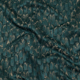 Recycled Polyester Jacquard - Peacock Abstract Brushstrokes - British Imported