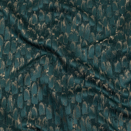 Recycled Polyester Jacquard - Peacock Abstract Brushstrokes - British Imported