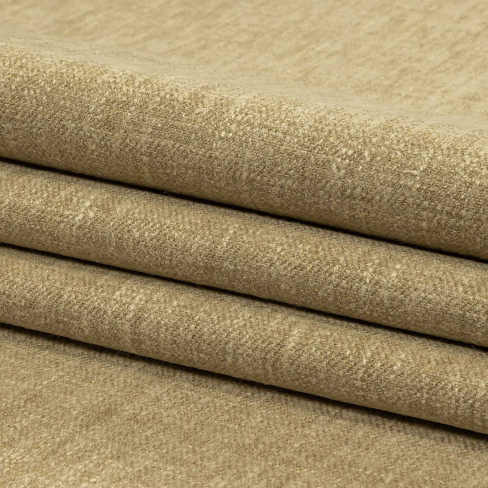 British Imported Heathered Gold Recycled Polyester Drapery Woven