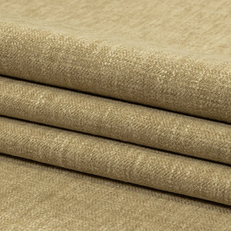 British Imported Heathered Gold Recycled Polyester Drapery Woven