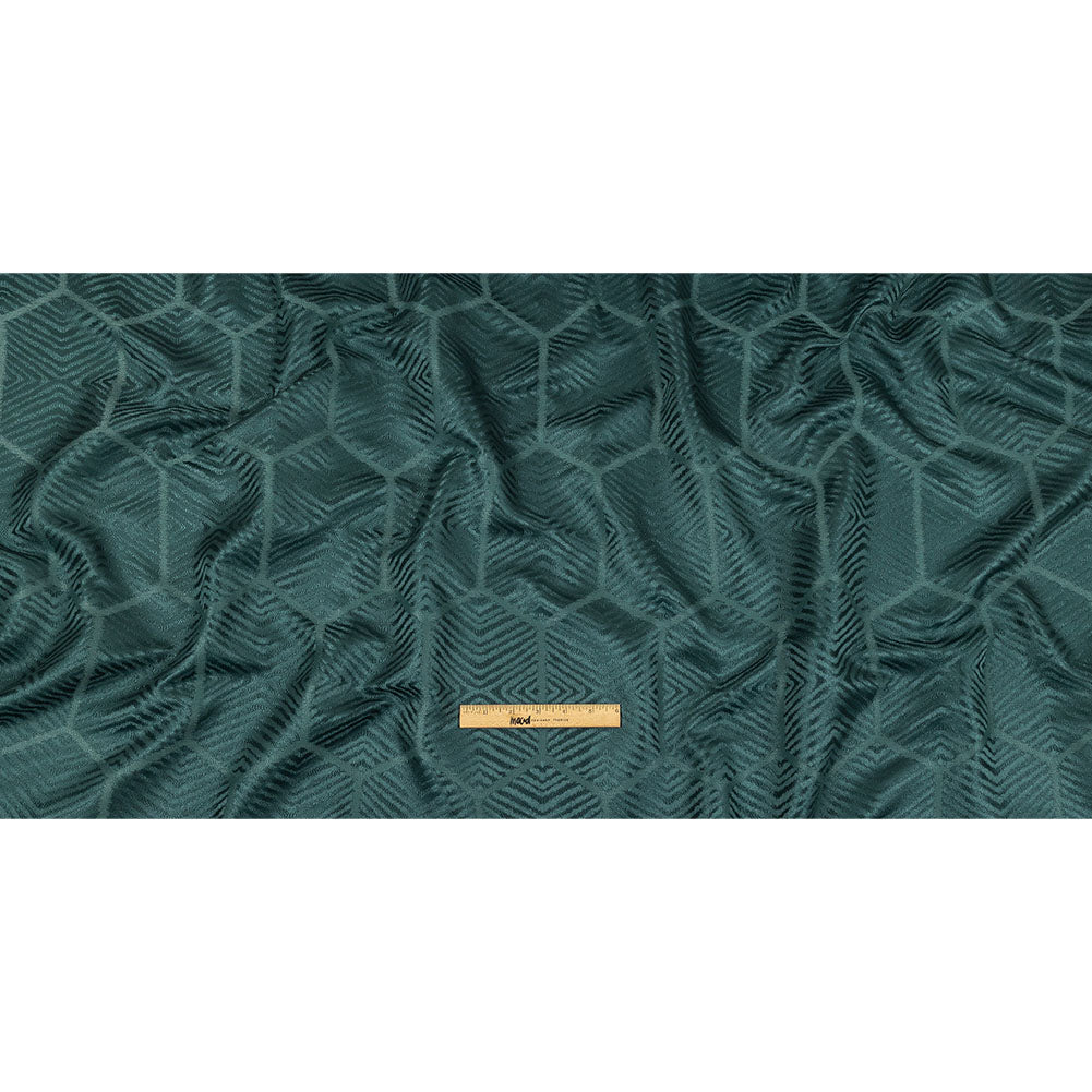 British Imported Peacock Geometric Chevron Recycled Polyester Jacquard