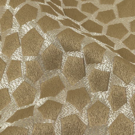 British Imported Gold Satin-Faced Pentagonal Drapery Jacquard