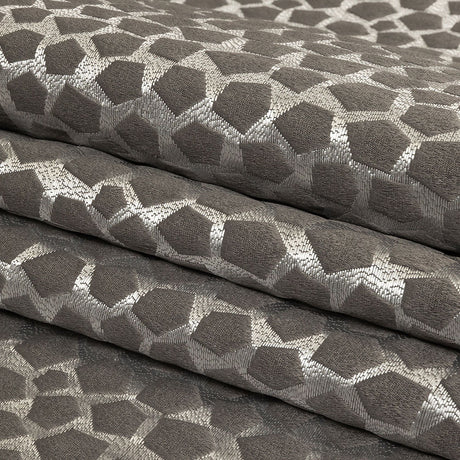 British Imported Graphite Satin-Faced Pentagonal Drapery Jacquard