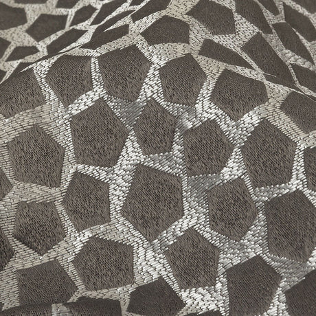British Imported Graphite Satin-Faced Pentagonal Drapery Jacquard