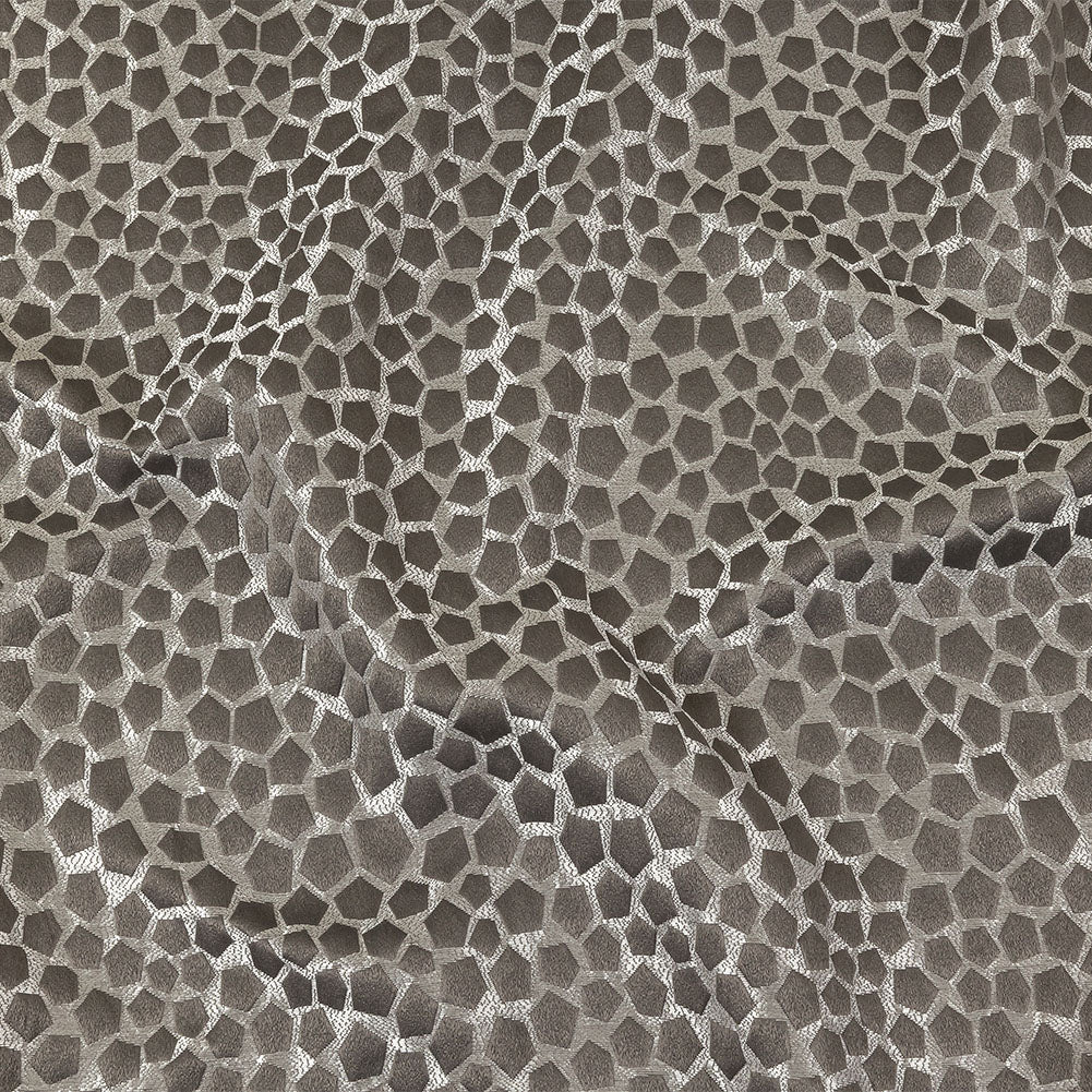 British Imported Graphite Satin-Faced Pentagonal Drapery Jacquard