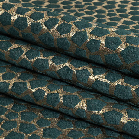 British Imported Peacock Satin-Faced Pentagonal Drapery Jacquard
