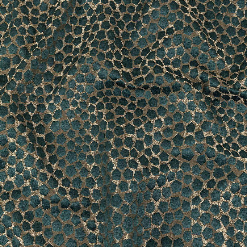 British Imported Peacock Satin-Faced Pentagonal Drapery Jacquard