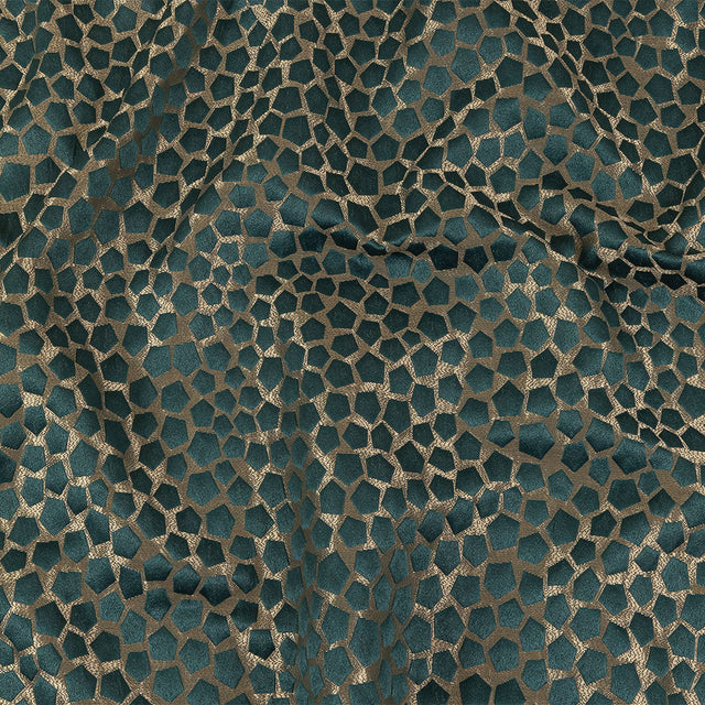 British Imported Peacock Satin-Faced Pentagonal Drapery Jacquard