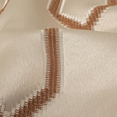 British Imported Copper Satin-Faced Geometric Drapery Jacquard