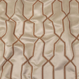 British Imported Copper Satin-Faced Geometric Drapery Jacquard