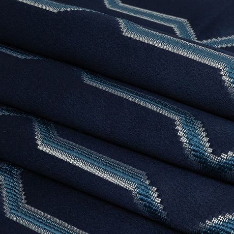 British Imported Ink Satin-Faced Geometric Drapery Jacquard