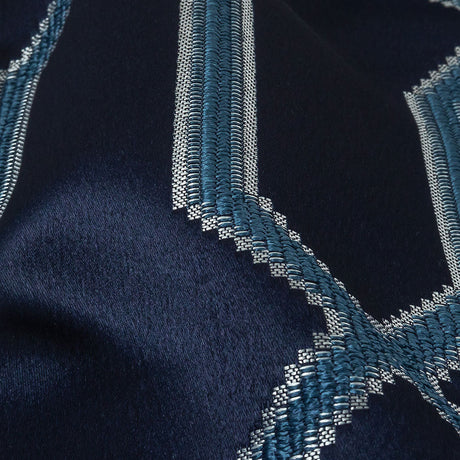 British Imported Ink Satin-Faced Geometric Drapery Jacquard