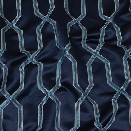British Imported Ink Satin-Faced Geometric Drapery Jacquard