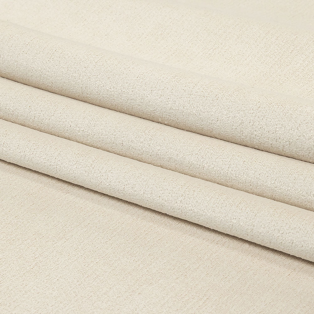 Micro Polyester Chenille - Ivory - British Imported