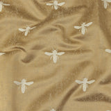 Slubbed Drapery Jacquard - Gold Buzzing Bees - British Imported