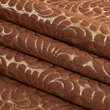 Satin-Faced Jacquard - Clay Fern Leaves - British Imported