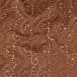 Satin-Faced Jacquard - Clay Fern Leaves - British Imported