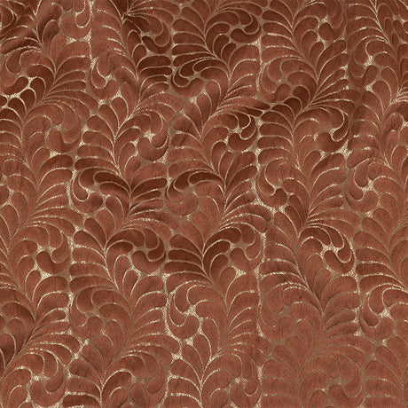 Satin-Faced Jacquard - Clay Fern Leaves - British Imported