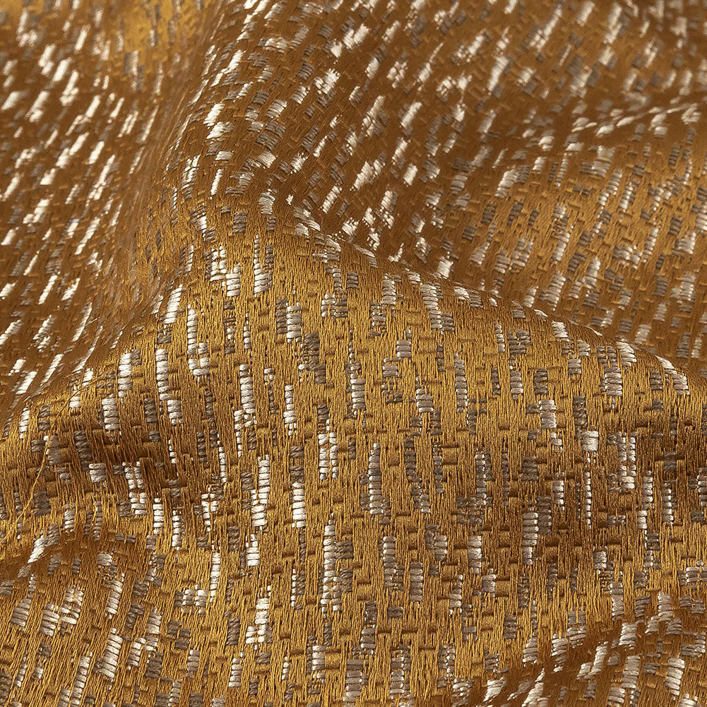 Metallic Drapery Jacquard - Bronze Digital Spots - British Imported