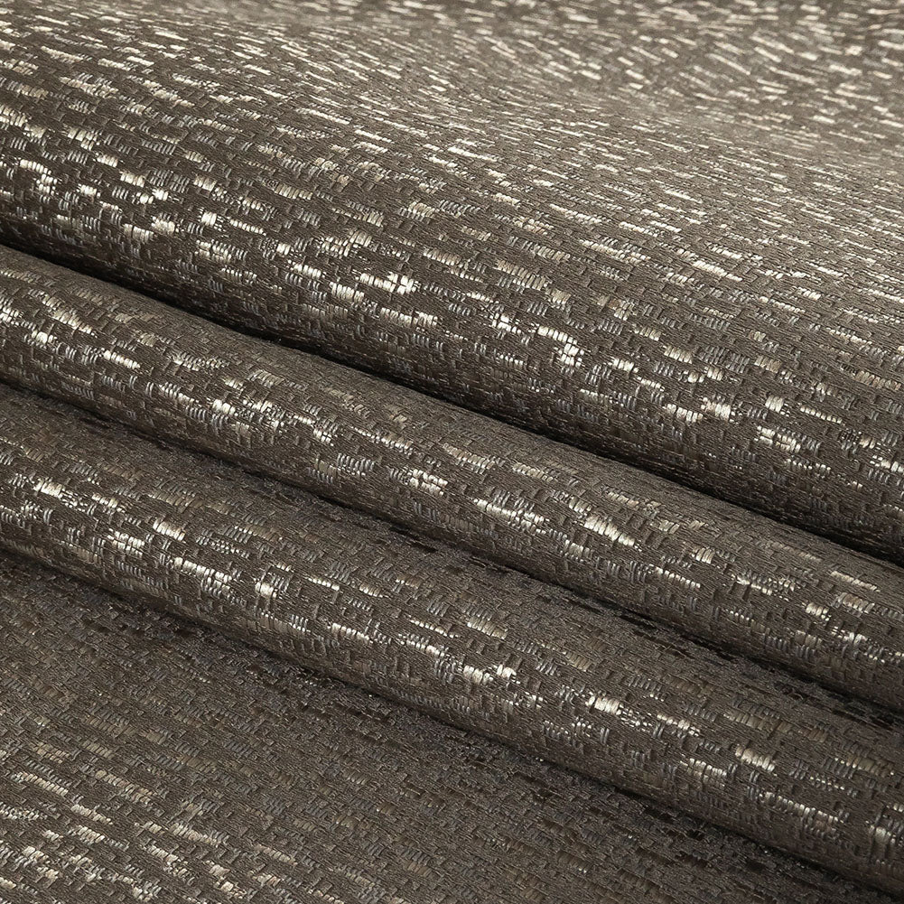 Metallic Drapery Jacquard - Putty Digital Spots - British Imported