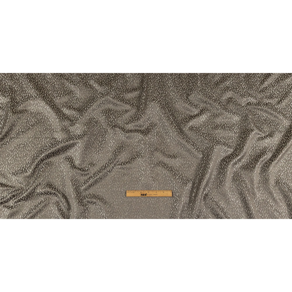 Metallic Drapery Jacquard - Putty Digital Spots - British Imported
