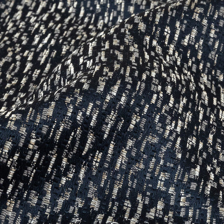 Metallic Drapery Jacquard - Sapphire Digital Spots - British Imported