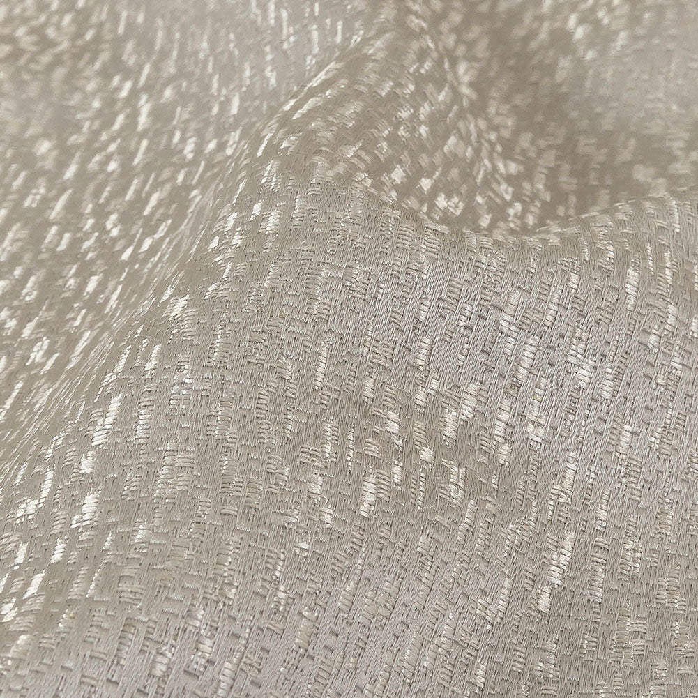 Metallic Drapery Jacquard - Silver Digital Spots - British Imported