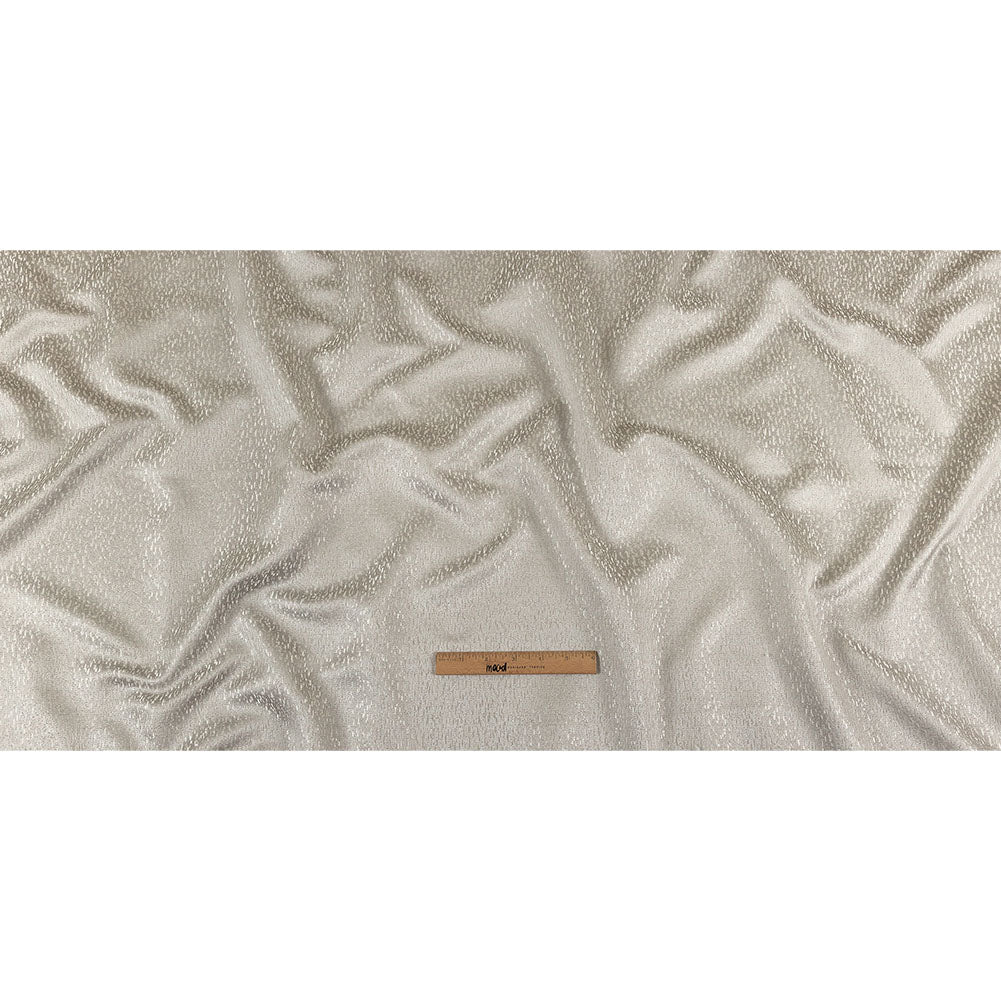Metallic Drapery Jacquard - Silver Digital Spots - British Imported