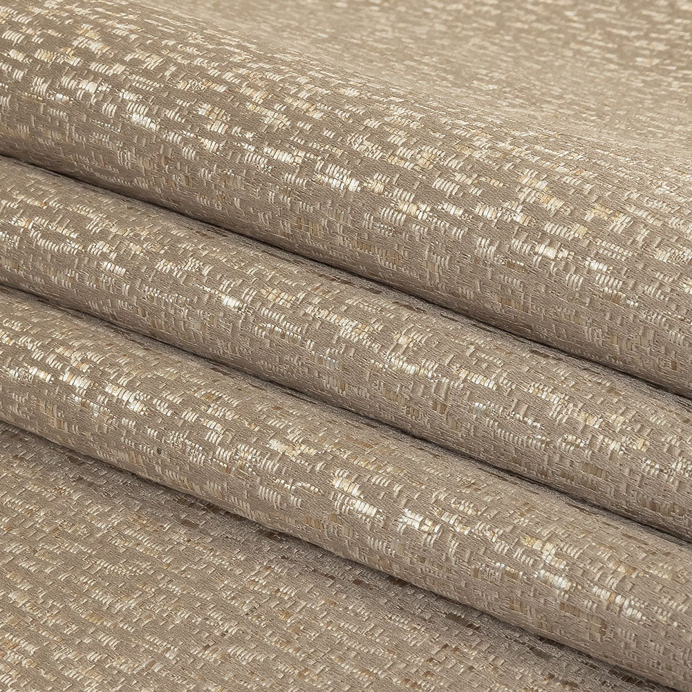 Metallic Drapery Jacquard - Stone Digital Spots - British Imported