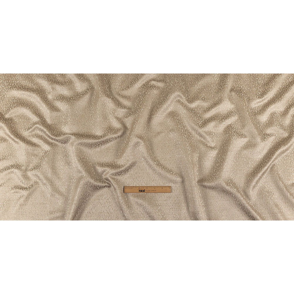 Metallic Drapery Jacquard - Stone Digital Spots - British Imported