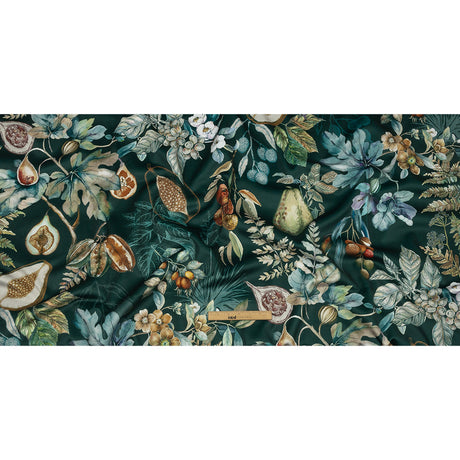 Polyester Knit Microvelvet - Forest Floral - British Imported