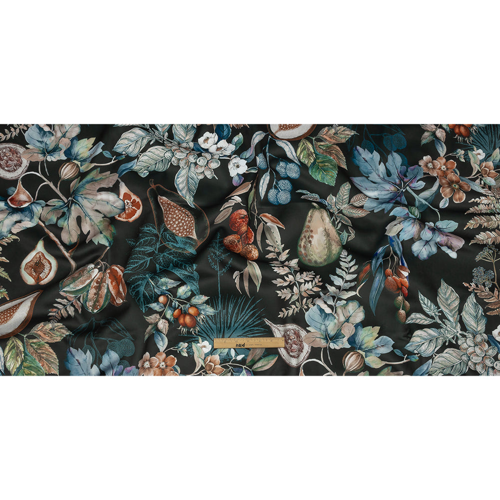 Polyester Knit Microvelvet - Midnight Floral - British Imported