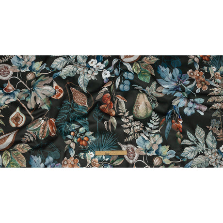 Polyester Knit Microvelvet - Midnight Floral - British Imported