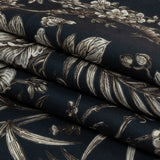 Polyester Microvelvet Print - Ocean Birds Perched in Paradise Florals - British Imported
