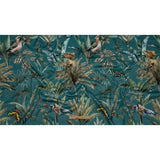 Polyester Microvelvet Print - Teal Tropical Birds and Butterflies - British Imported