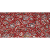 Polyester Microvelvet Print - Crimson Jacobean Floral - British Imported