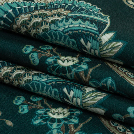 Polyester Microvelvet Print - River Jacobean Floral - British Imported
