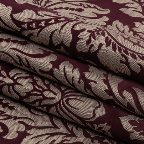 Drapery Jacquard - Berry Leafy Damask - British Imported