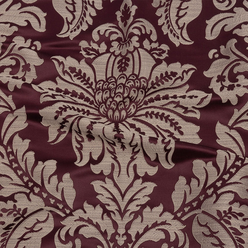 Drapery Jacquard - Berry Leafy Damask - British Imported