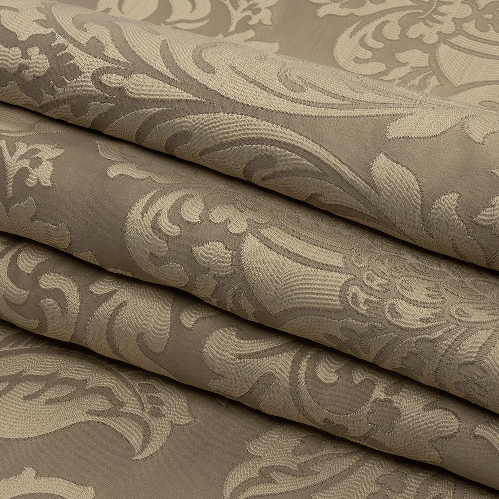 Drapery Jacquard - Champagne Leafy Damask - British Imported