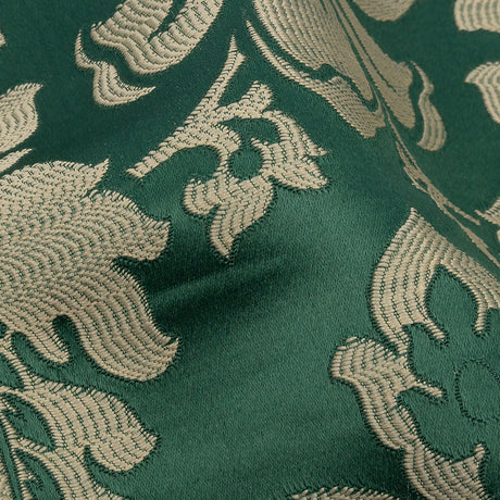 Drapery Jacquard - Emerald Leafy Damask - British Imported
