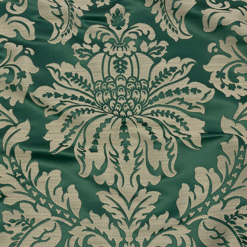 Drapery Jacquard - Emerald Leafy Damask - British Imported