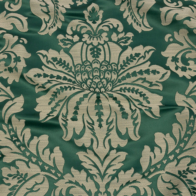 Drapery Jacquard - Emerald Leafy Damask - British Imported