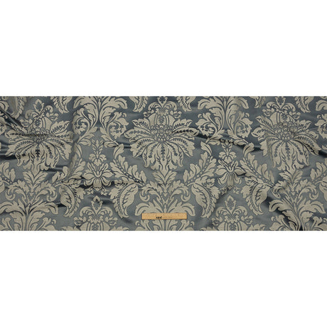 Drapery Jacquard - Graphite Leafy Damask - British Imported
